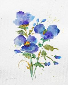 Artist Jean Plout Debuts In New Purple And Blue Watercolor Flower Painting